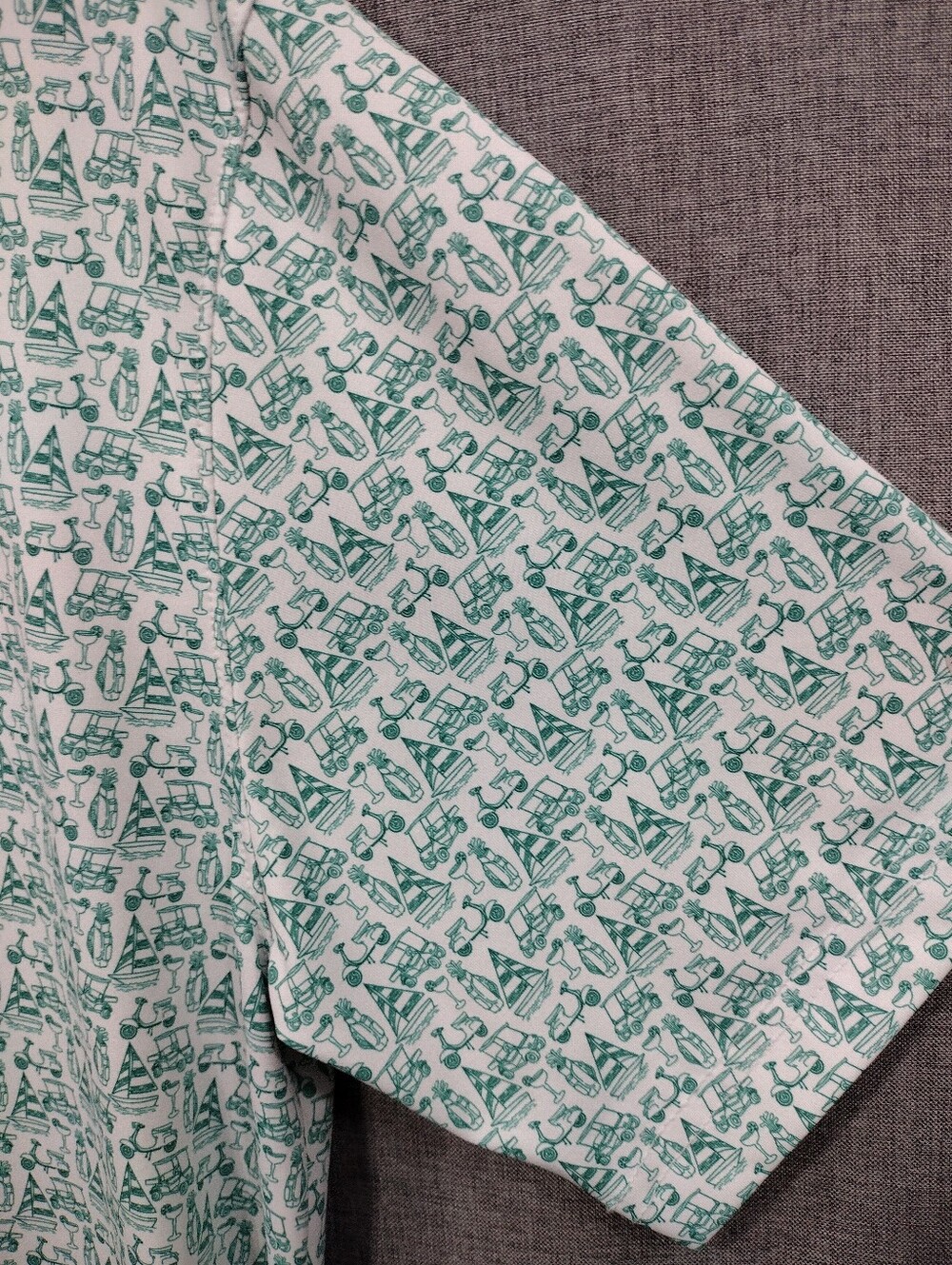 Walter Hagen Novelty Print Polo Shirt Mens S Green Golf Casual Retro 90s Y2K - Picture 4 of 9